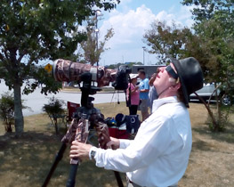 Here I'm watching the eclipse progression waiting to take photos at totality