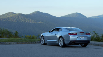 My Camaro posing on a parkway overlook