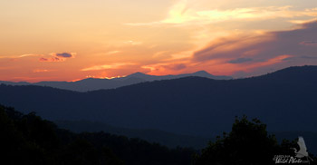 Colorful sunset clouds from a parkway overlook